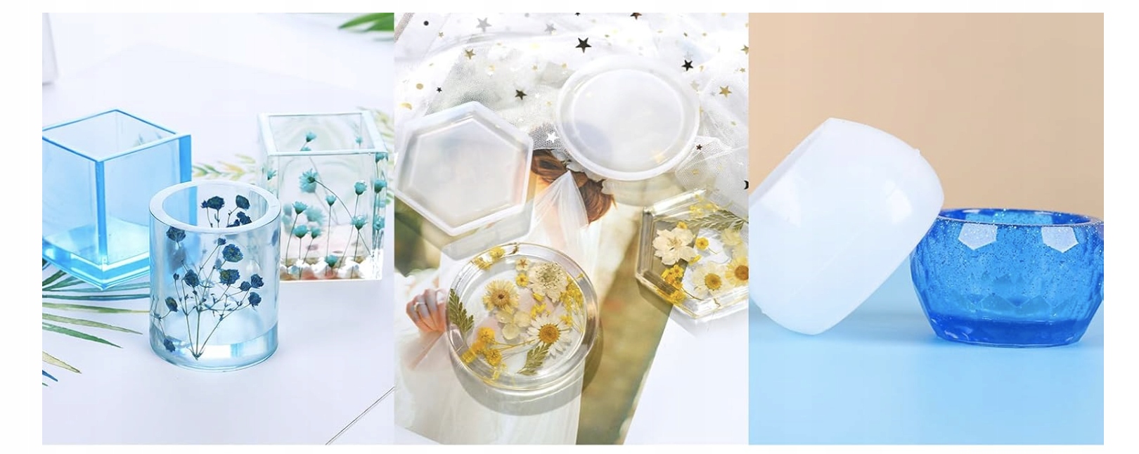 Formy Silikonowe Do Żywicy Epoksydowej 50 Sztuk Zestaw DIY Odlewy Akcesoria - obrazek 5