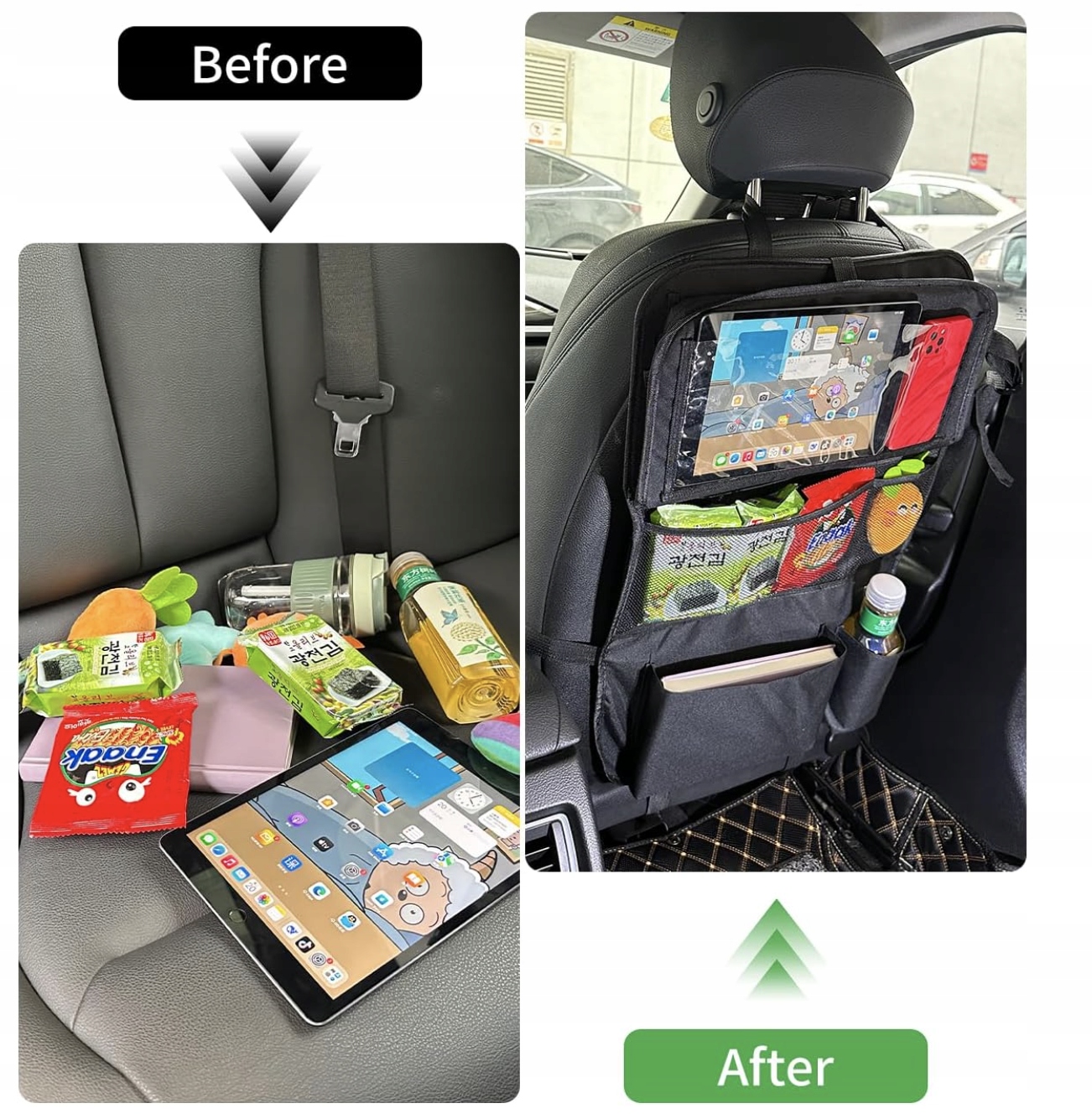 Organizer Samochodowy Ochraniacz Na Fotel Osłona Oparcie Na Tył Siedzenia - obrazek 3