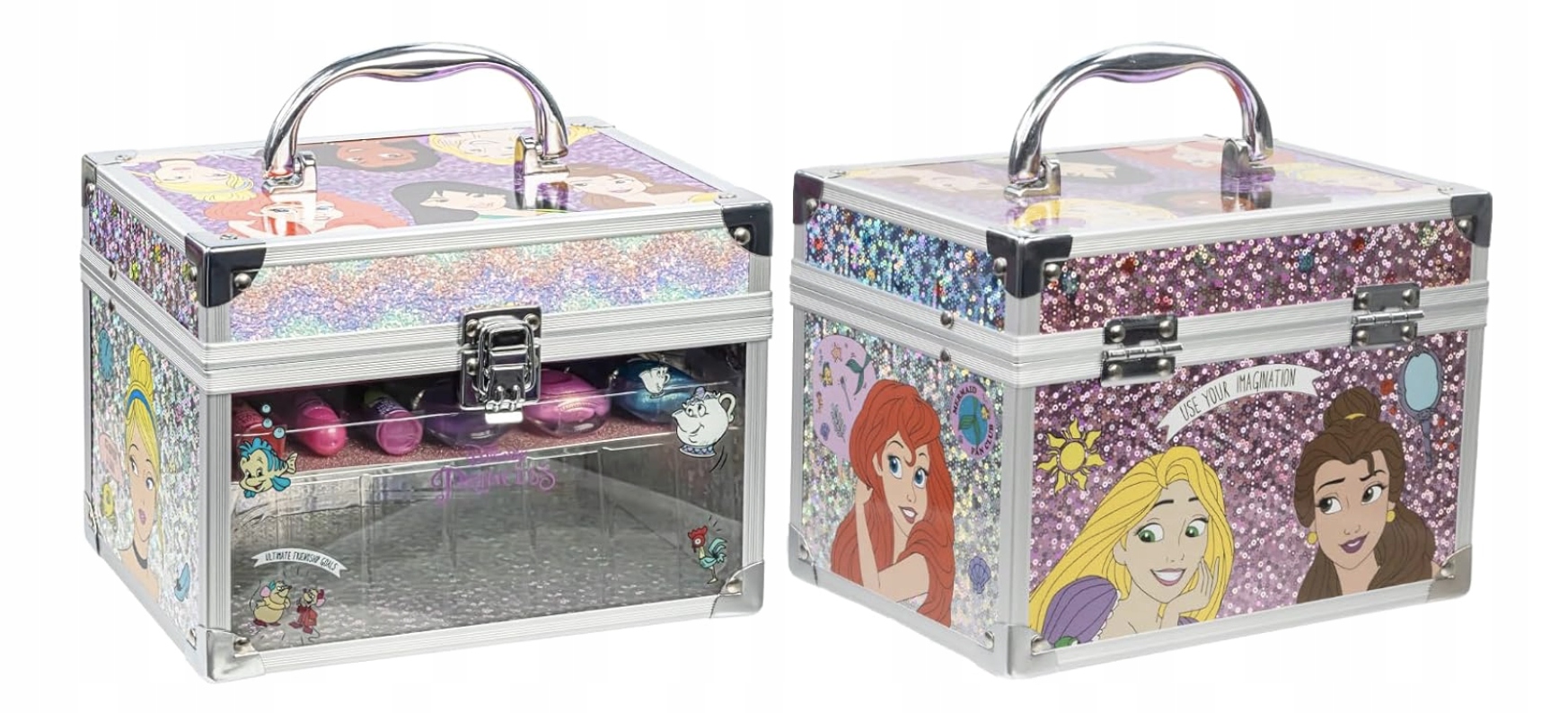 Zestaw Kosmetyczny Dla Dziewczynek Etui Podróżne Błyszczyki Lakier Pędzle - obrazek 2