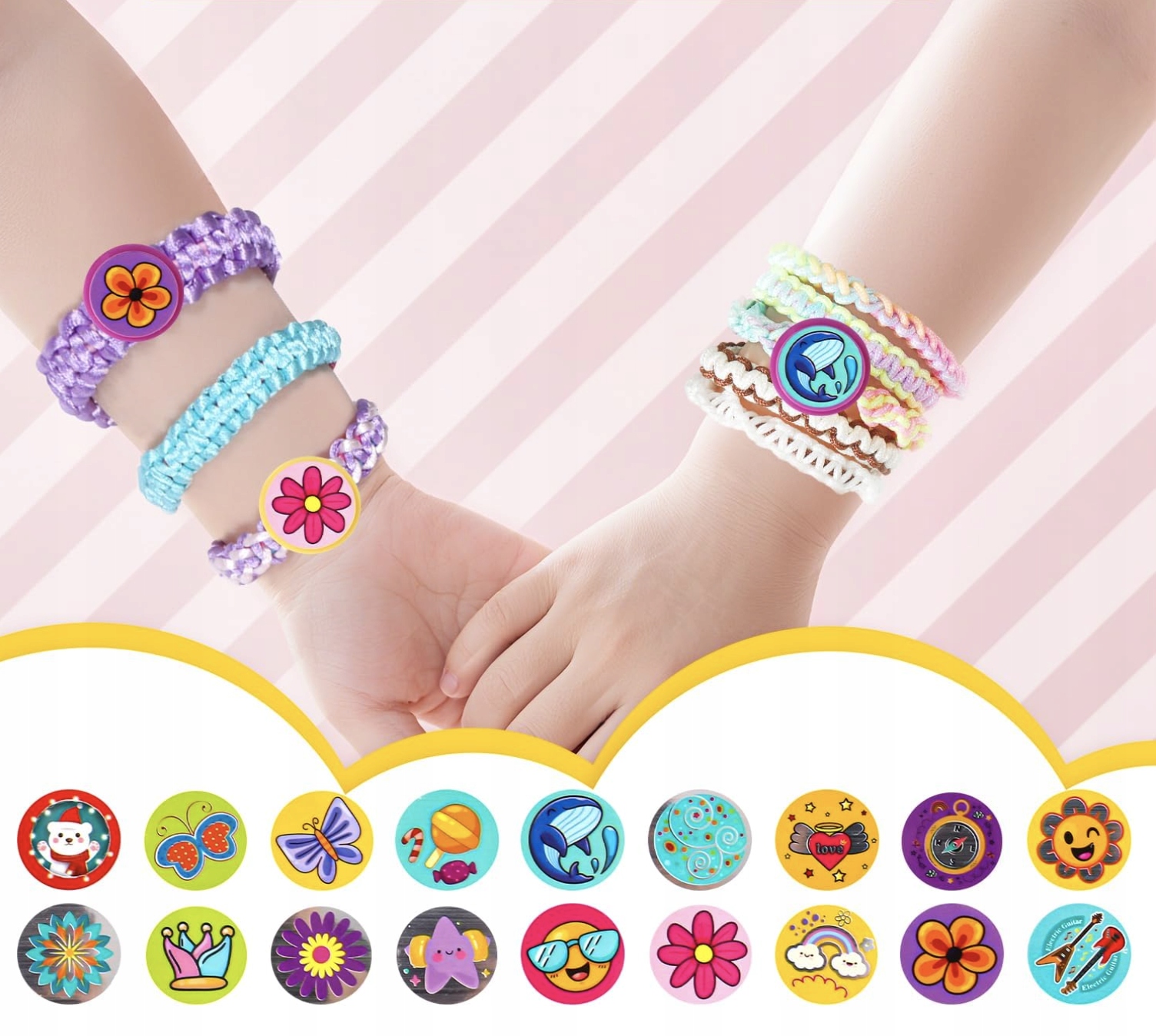 Zestaw Do Robienia Bransoletek Biżuterii z Muliny Duży Dla Dzieci Koraliki - obrazek 4