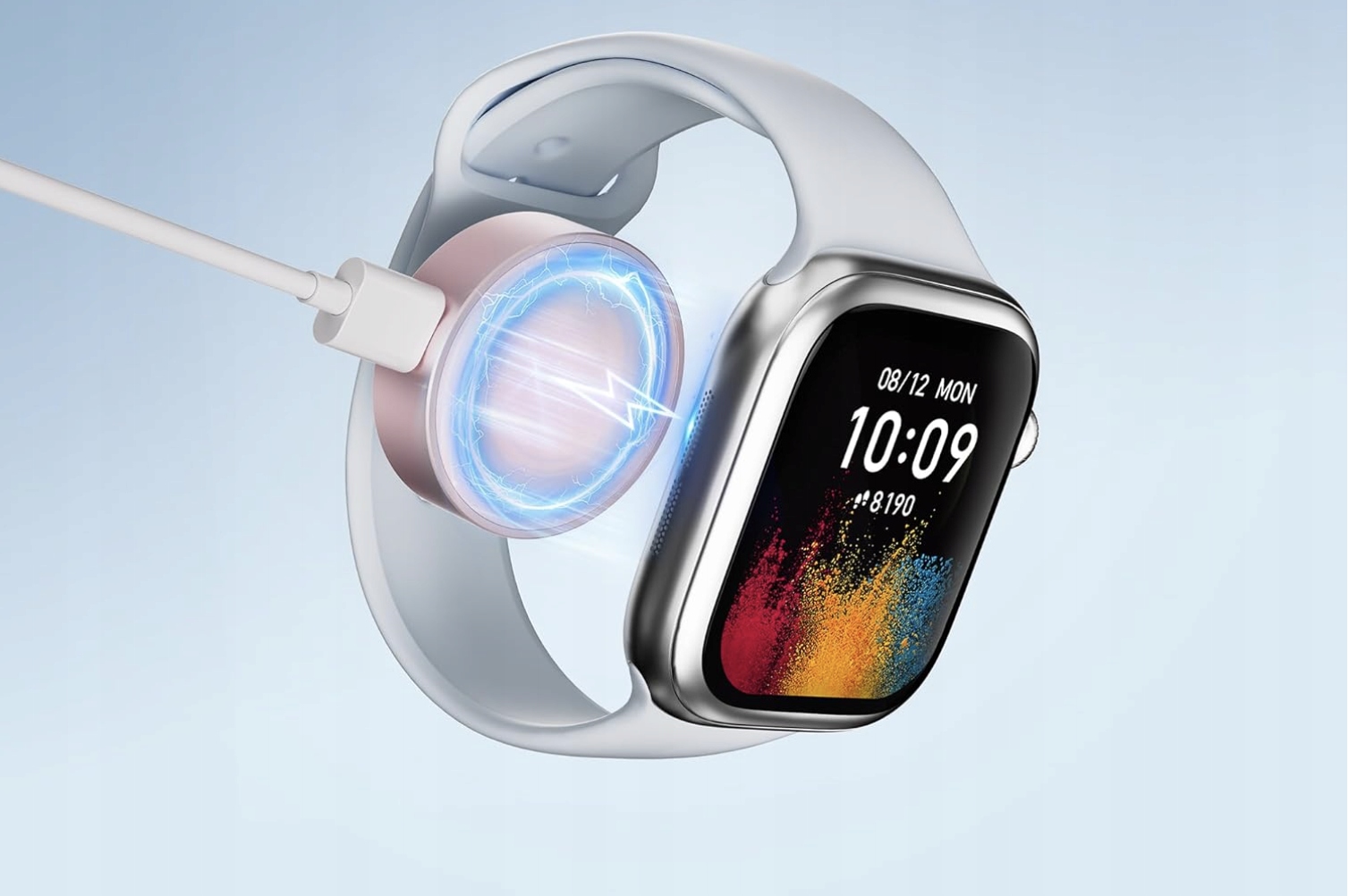 Magnetyczna Ładowarka do Apple Watch USB-C & Lightning Bezprzewodowa Różowa - obrazek 3