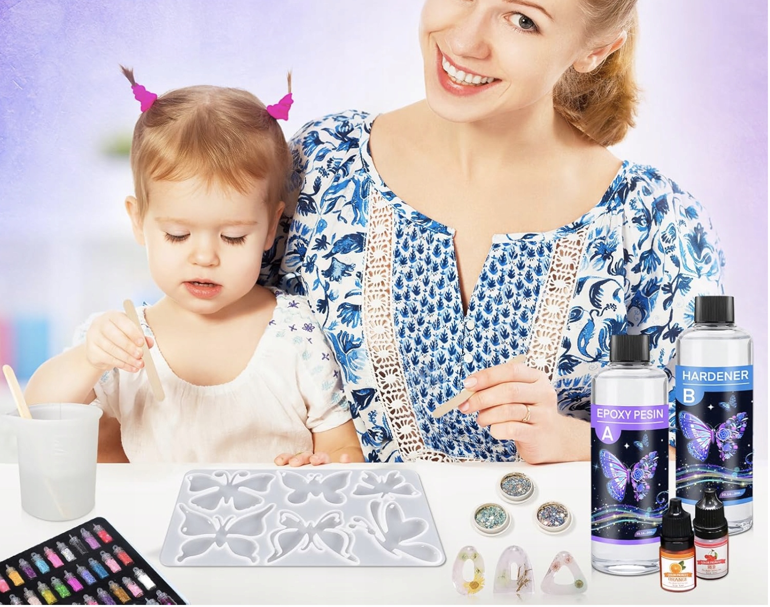 Żywica Epoksydowa 500ml z Utwardzaczem Bez Pęcherzyków Motyl DIY - obrazek 3