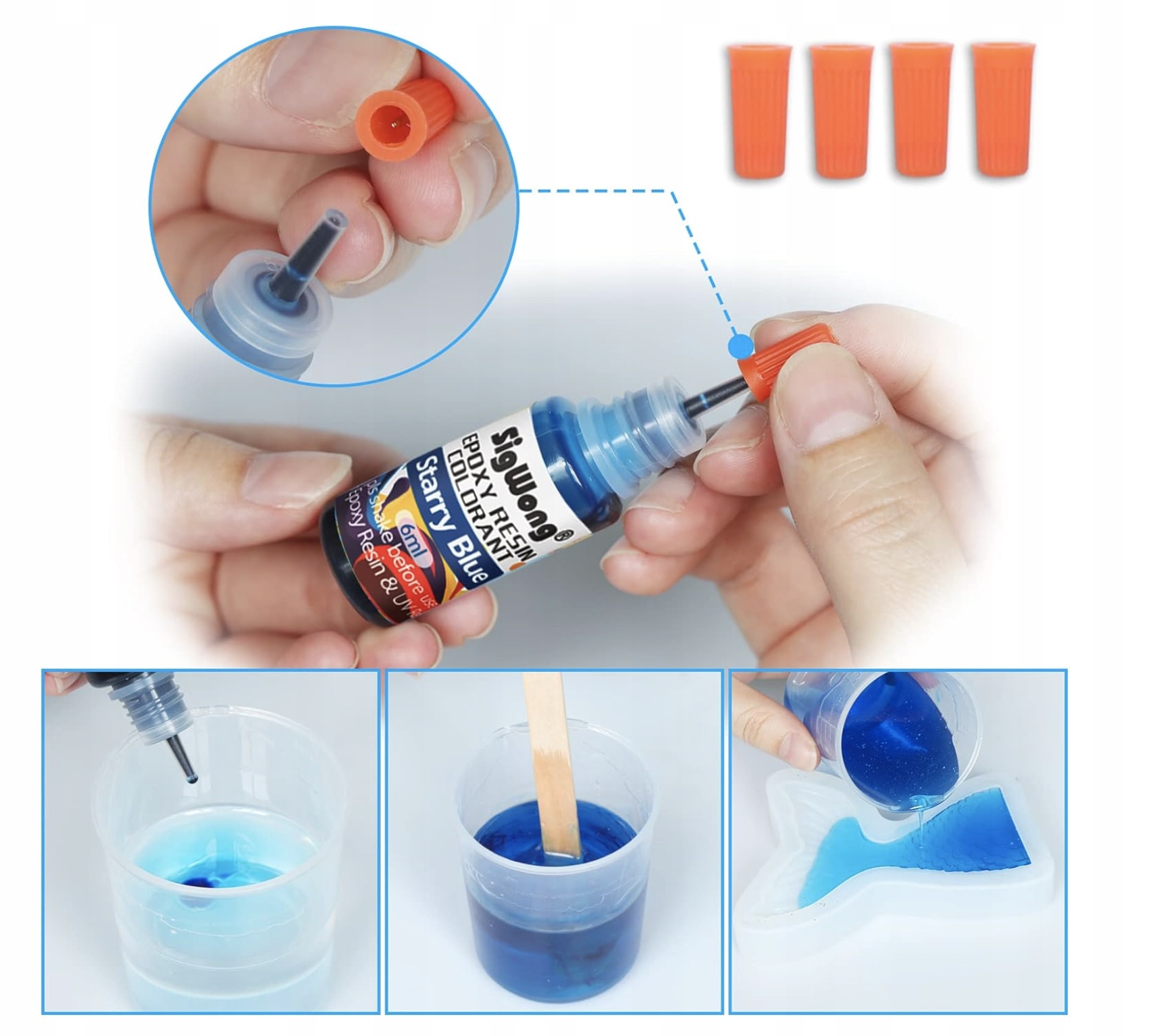 Pigmenty Do Żywicy Epoksydowej 24+6 Kolorów Brokat Akcesoria DIY - obrazek 3