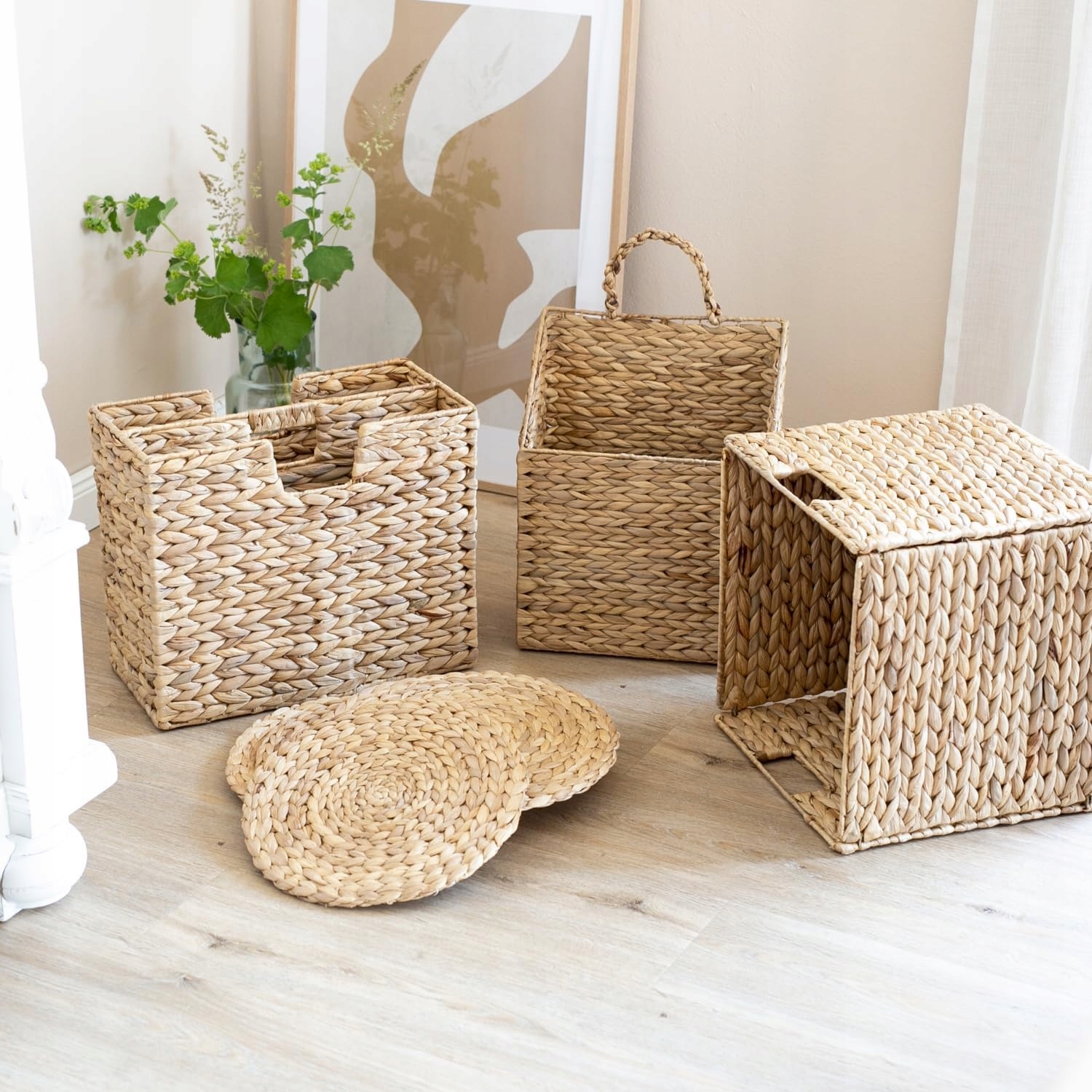 ZESTAW PODKŁADEK STOŁOWYCH | OKRĄGŁY | PLECIONY Z HIACYNTU WODNEGO| 6 SZT - obrazek 9