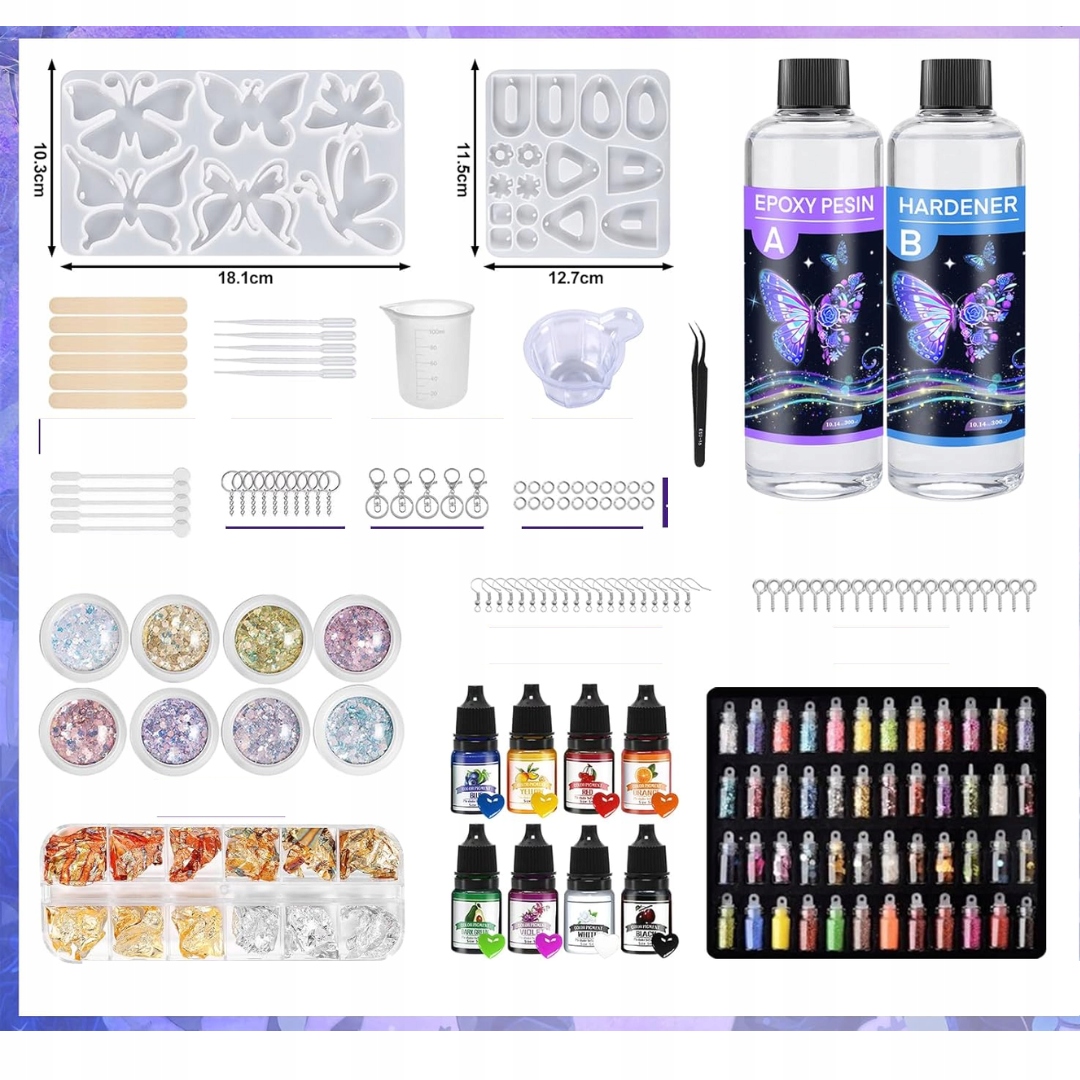 Żywica Epoksydowa 500ml z Utwardzaczem Bez Pęcherzyków Motyl DIY - obrazek 6