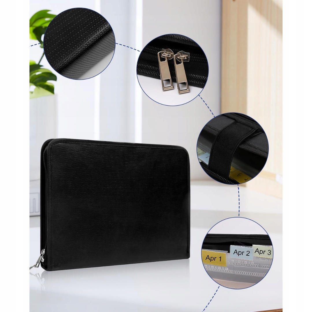 Teczka na Dokumenty A4 Ixydor 13 Przegródek Zamek Organizer Do Paszportów - obrazek 6