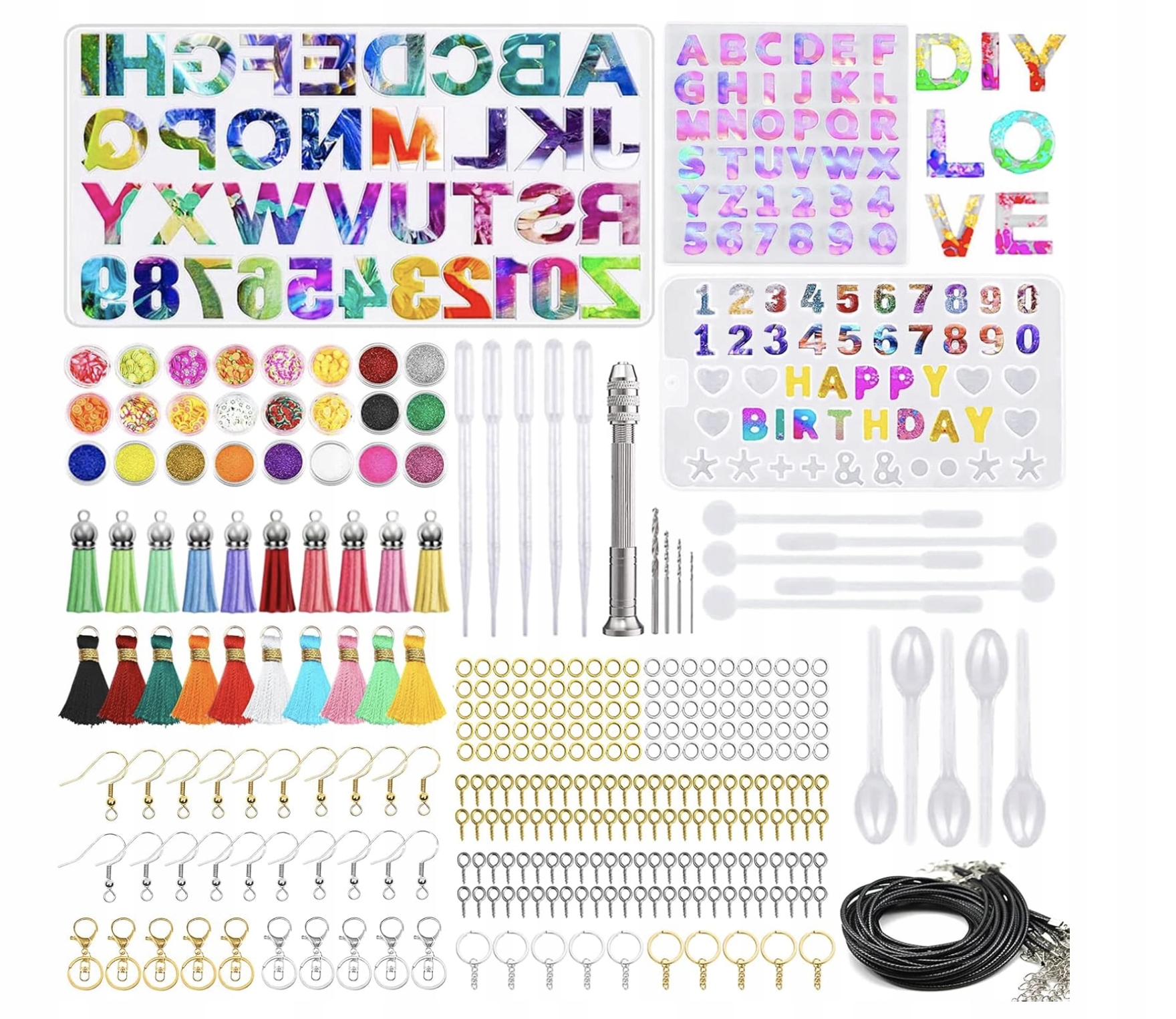 Zestaw Do Odlewania Żywicy Epoksydowej 300 sztuk silikonowe foremki Liter