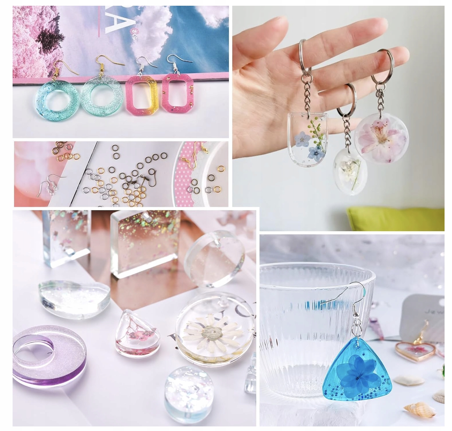 Formy Silikonowe Do Żywicy Epoksydowej 50 Sztuk Zestaw DIY Odlewy Akcesoria - obrazek 3