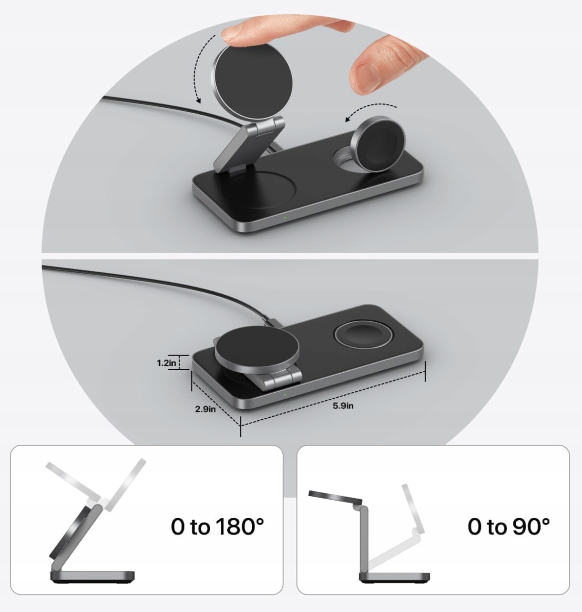 Bezprzewodowa Ładowarka Składana 3w1 a 3w1 MagSafe do Apple 15W USB-C - obrazek 4