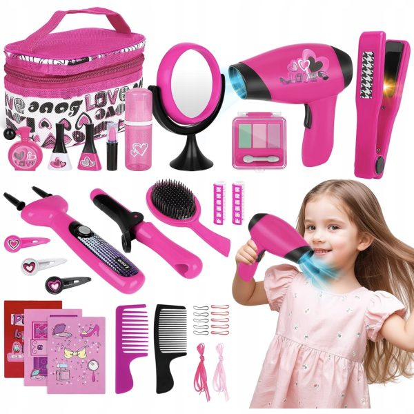 Zestaw Fryzjersko-Kosmetyczny deAO dla Dzieci z Makijażem i Akcesoriami