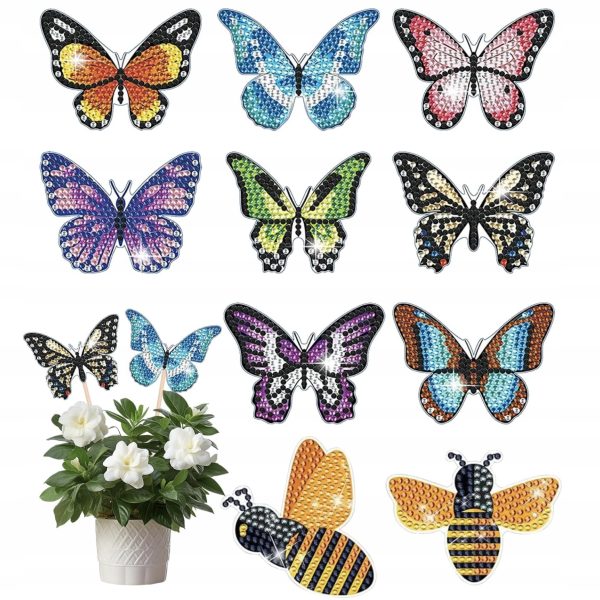 10x Zestaw Malowanie po Diamentach Motyle Pszczoły Kreatywny Zestaw 5-10lat