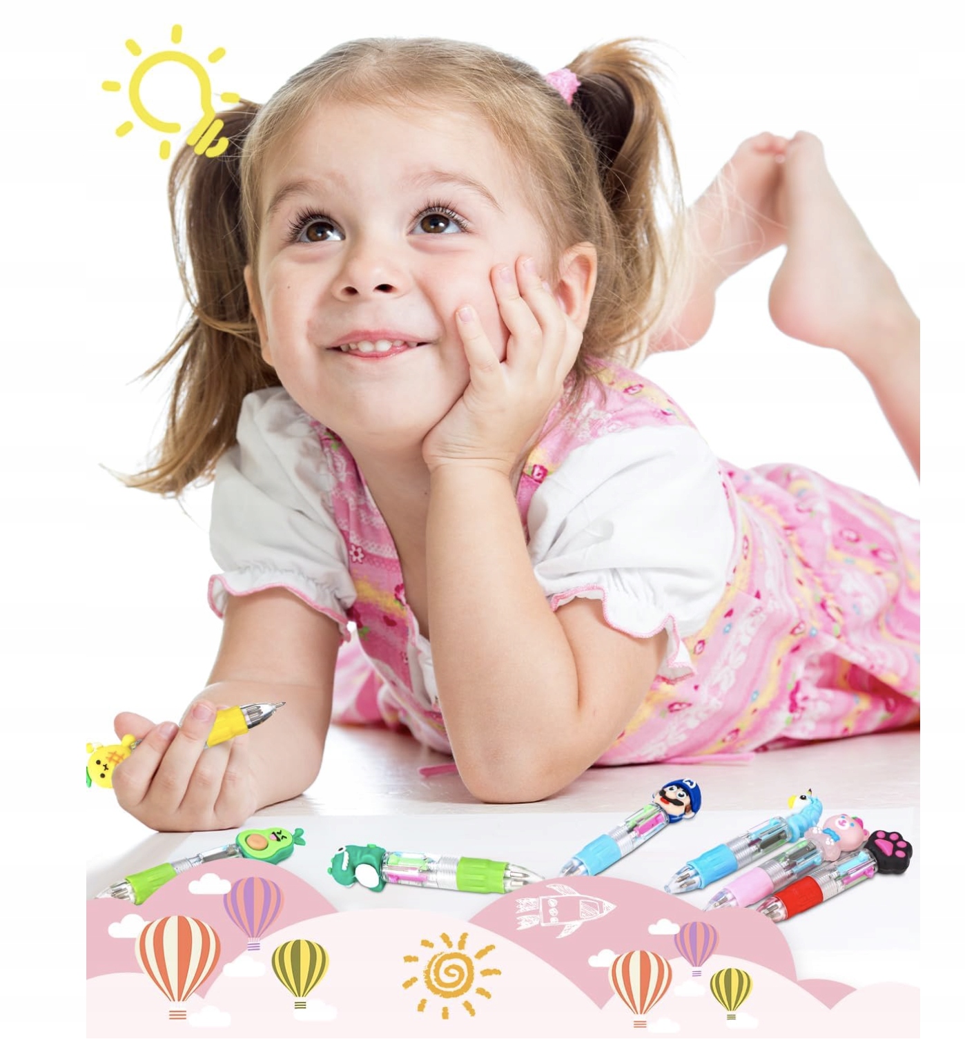 Długopisy 4w1 Dla Dzieci Wielokolorowe Zestaw 34 szt. Zwierzęta Do Szkoły - obrazek 5