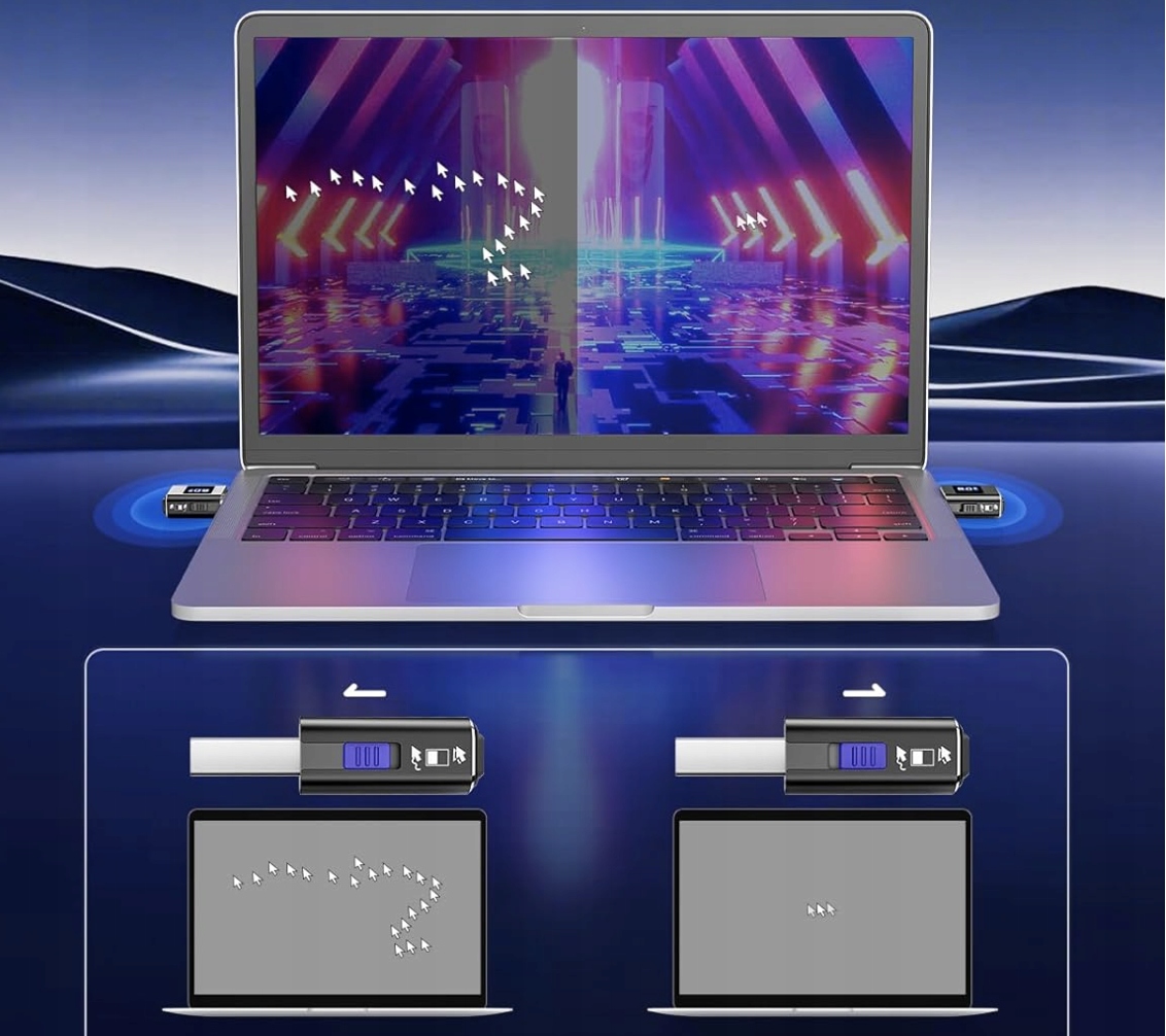 Symulator Ruchu Myszki do Biura Home Office Timer 2 Tryby USB-A/C Display - obrazek 4