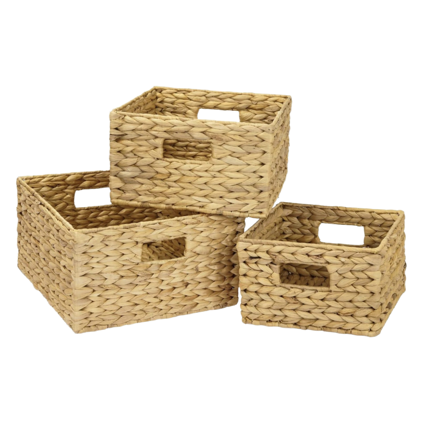 Kosz Do Przechowywania Z Hiacyntu Zestaw 3 sztuk Na Kosmetyki Drobiazgi