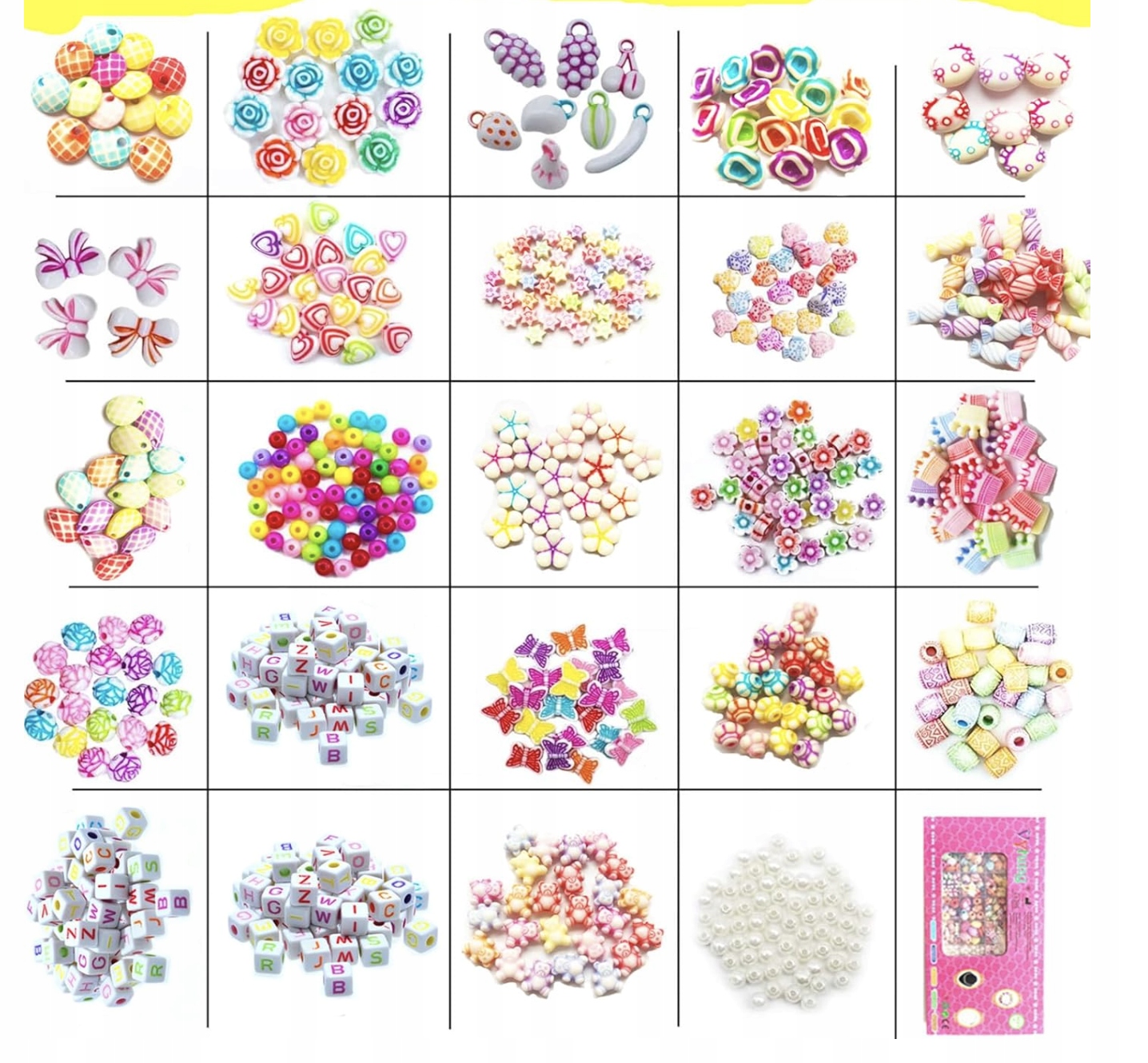 Zestaw Koralików DIY 550 szt. Tworzenie Biżuterii dla Dzieci Koraliki - obrazek 2