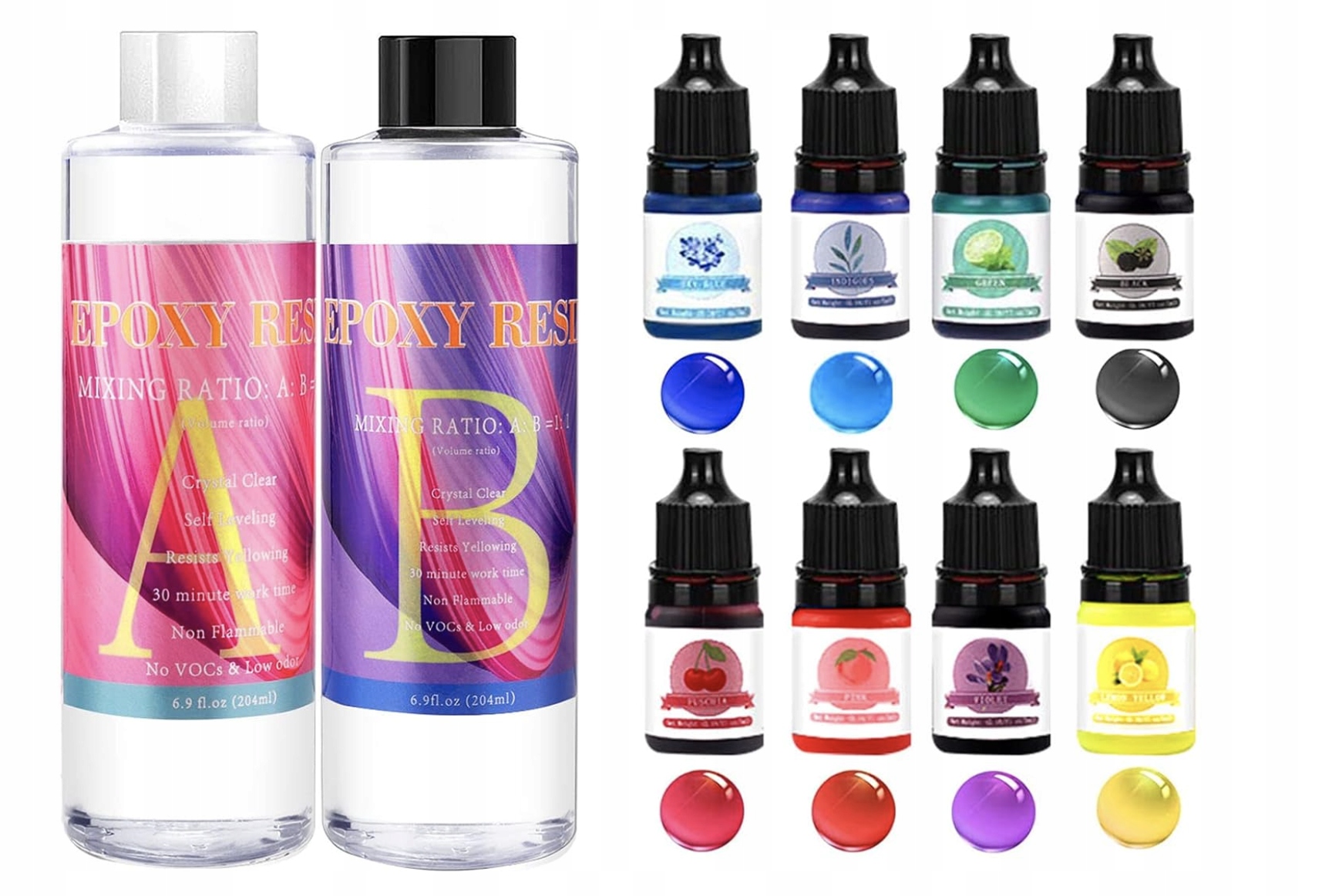 Kompletny Zestaw Żywicy Epoksydowej 2-składnikowej 400 ml do Biżuterii - obrazek 2