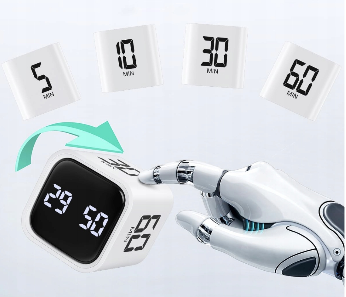 Pomodoro Timer Obrotowy Zegar Cube Timer, 5/10/30/60 Minut I Odliczanie - obrazek 3