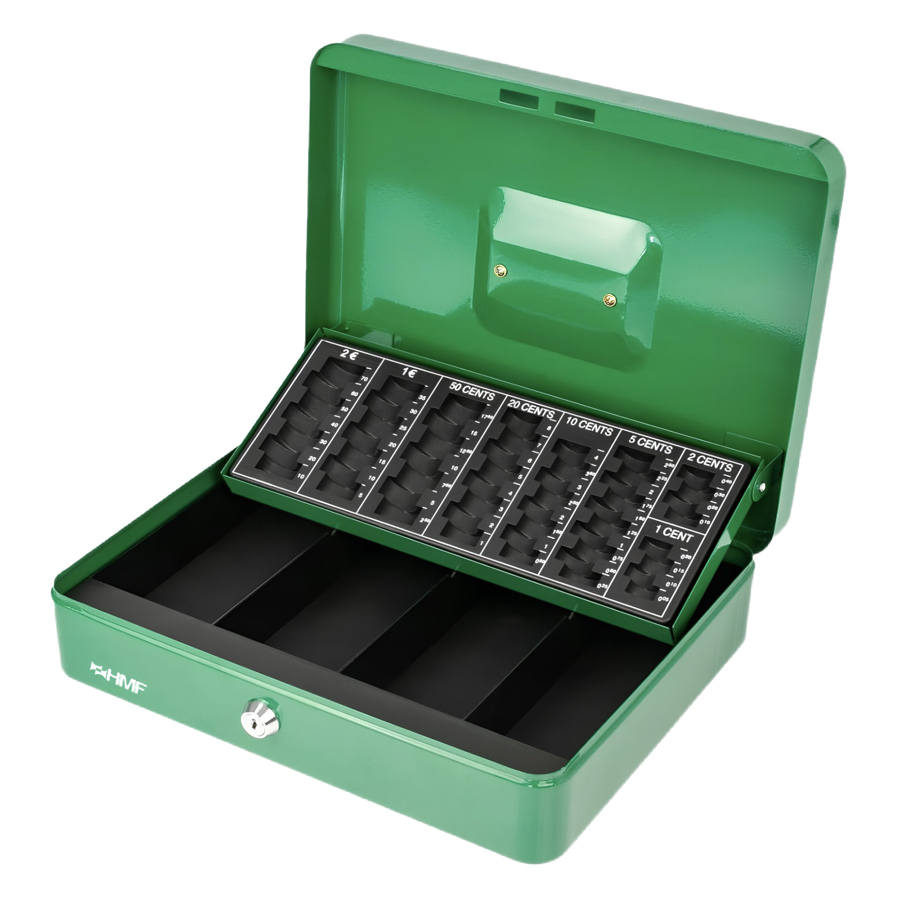 Kasetka Metalowa Na Pieniądze Banknoty Licznik Monet Zielona