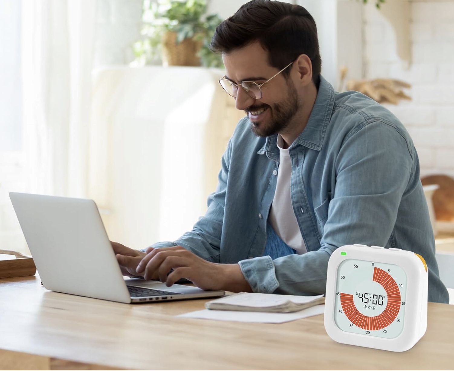 Minutnik Timer Kuchenny Czasomierz Cyfrowy Stoper Biały 3 x 8 x 8 cm - obrazek 6