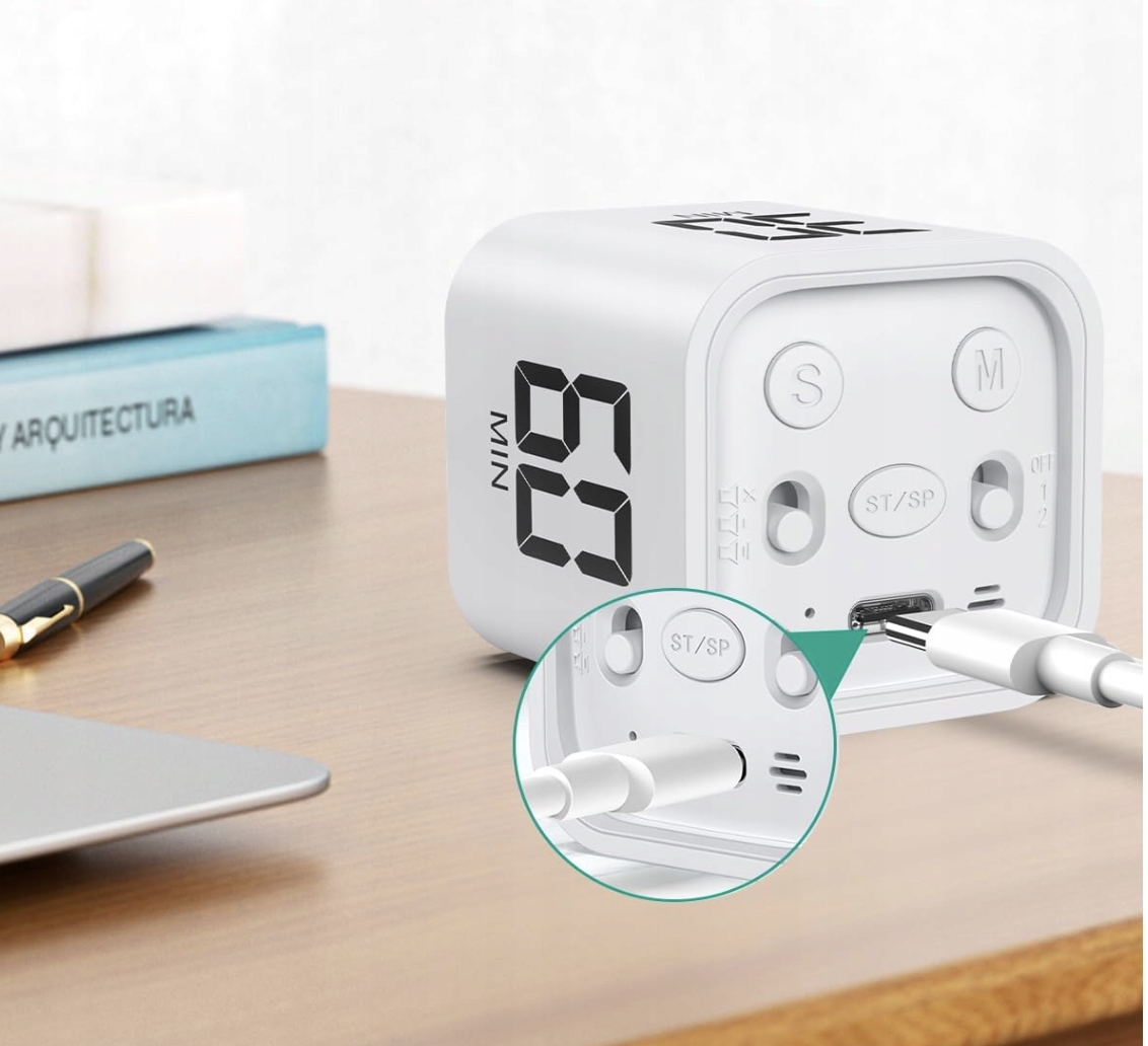 Pomodoro Timer Obrotowy Zegar Cube Timer, 5/10/30/60 Minut I Odliczanie - obrazek 4
