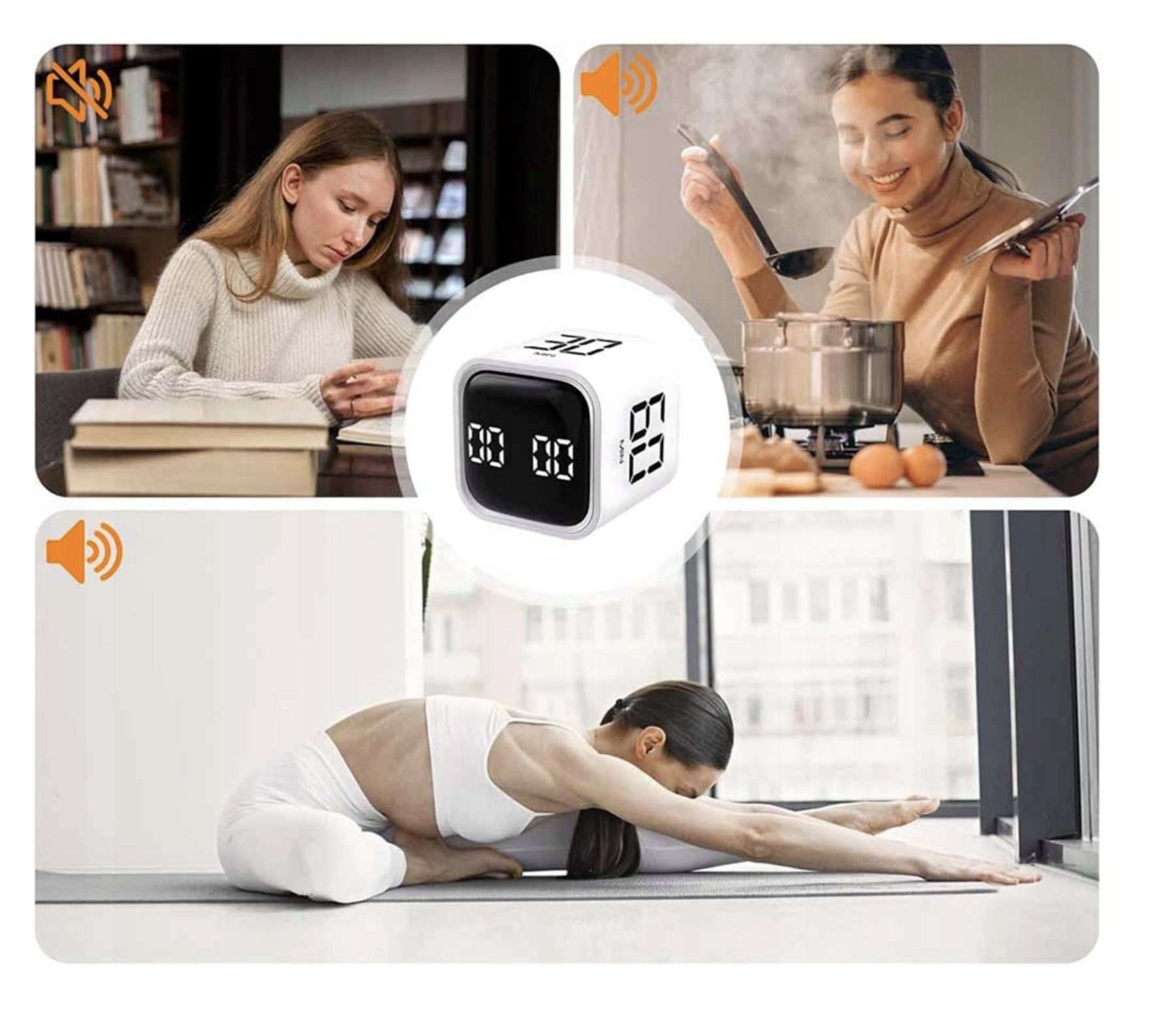 Pomodoro Timer Obrotowy Zegar Cube Timer, 5/10/30/60 Minut I Odliczanie - obrazek 5