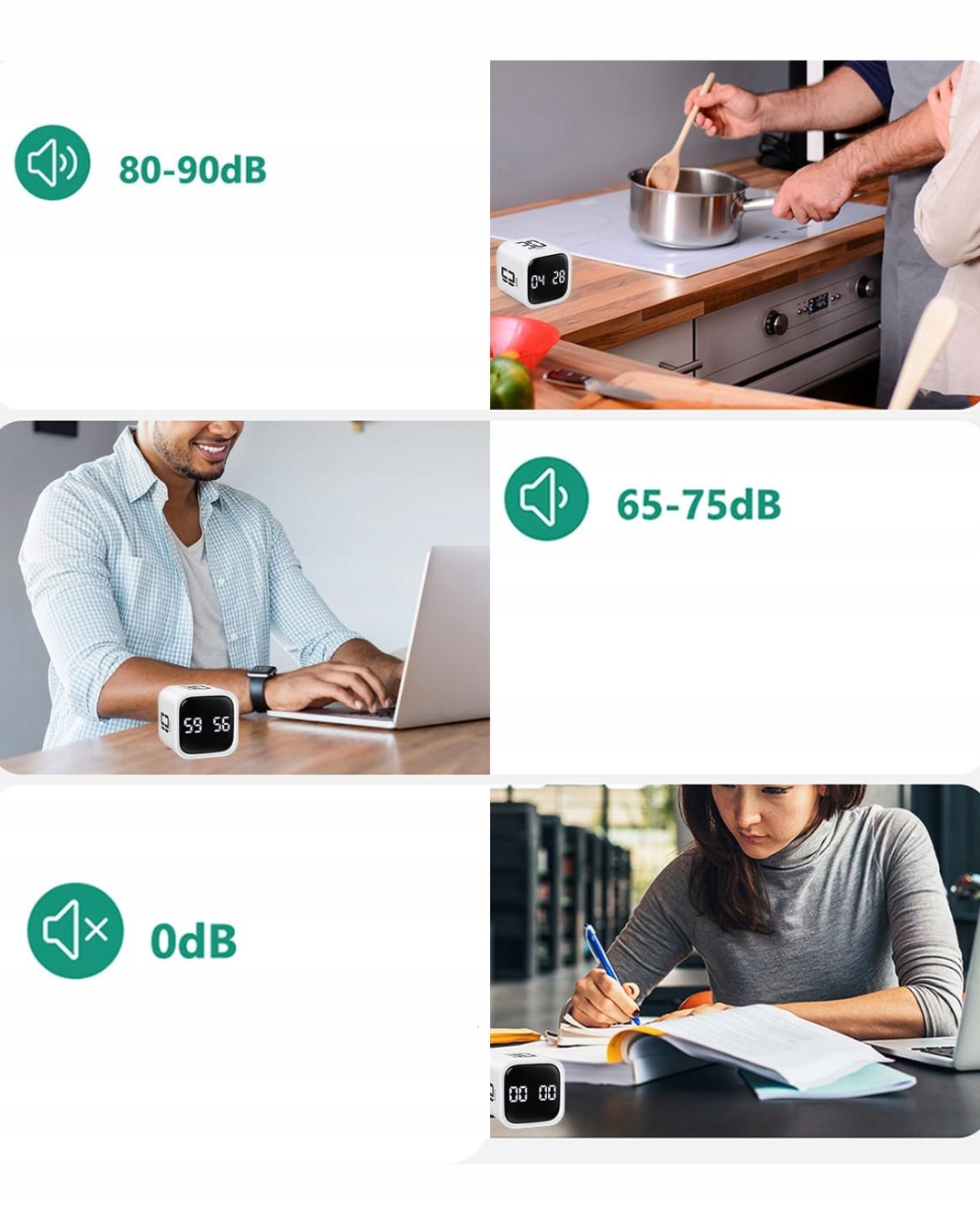 Pomodoro Timer Obrotowy Zegar Cube Timer, 5/10/30/60 Minut I Odliczanie - obrazek 8