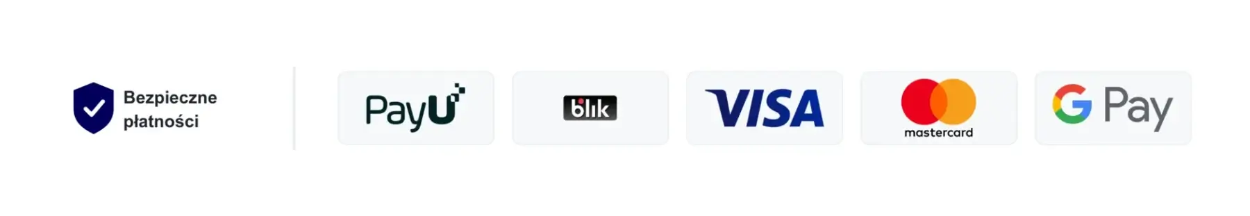 Bezpieczne płatności: PayU, BLIK, Visa, Mastercard, Google Pay